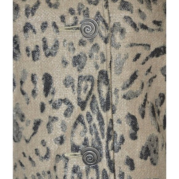 Vintage Painted Pony Ladies XS Leopard Print Jacket Metallic Threads Flax Blend - Picture 3 of 13
